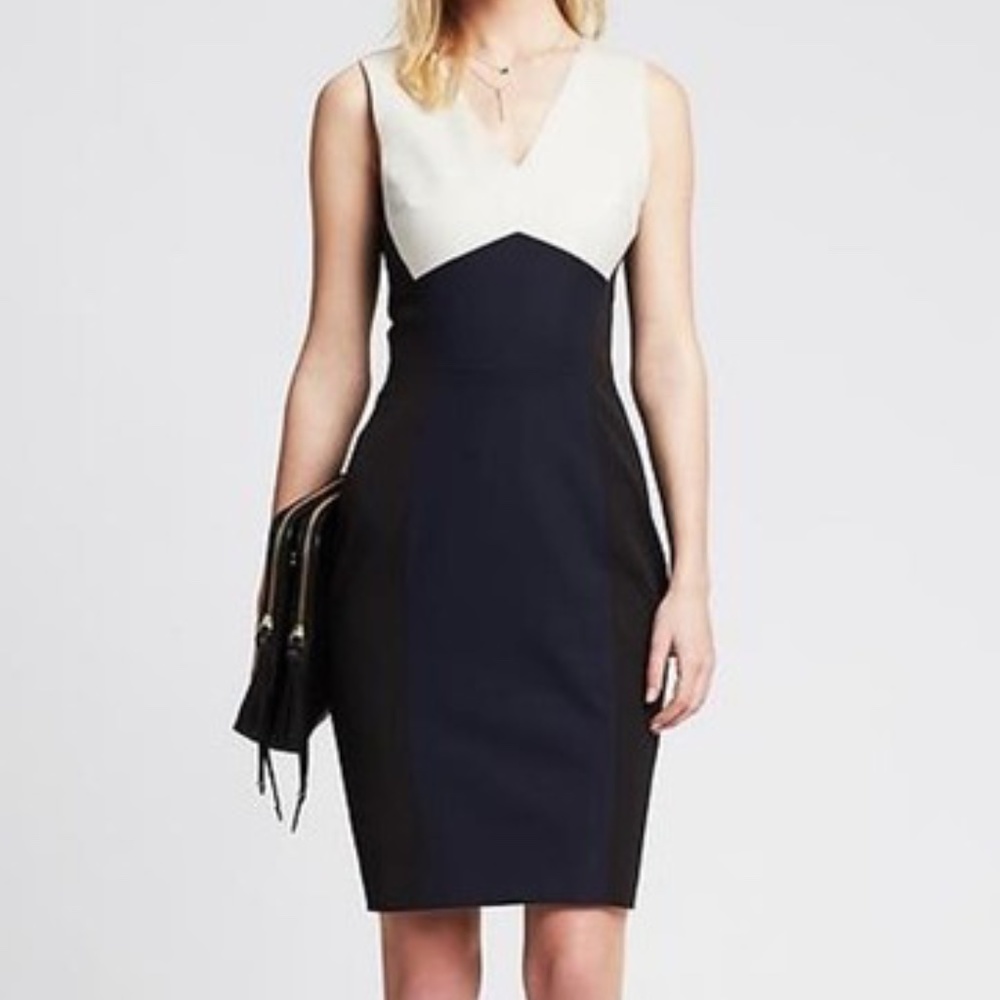 BR | NWT Sloan Colour Block Cutout Sheath Dress